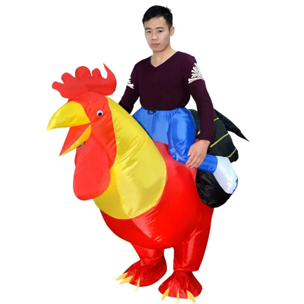 Costume Gonflable Coq Rouge