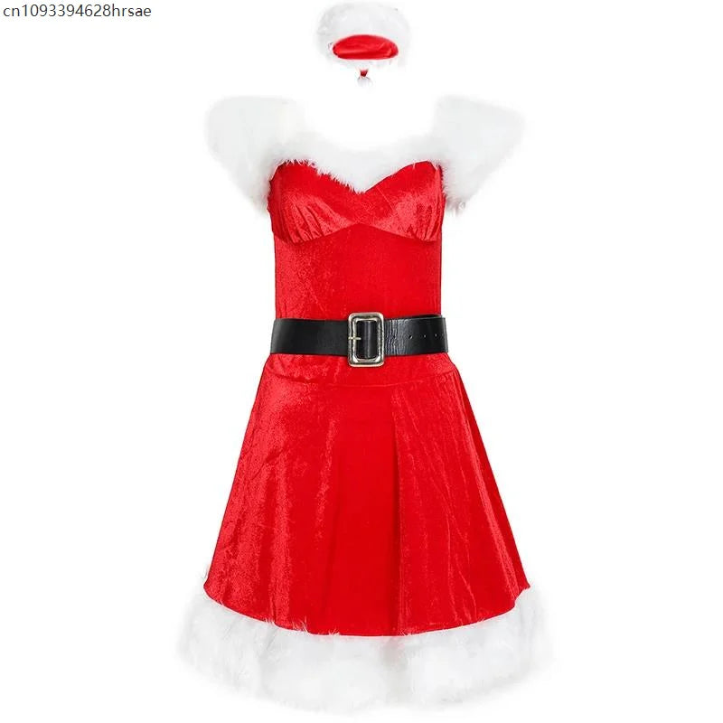 Costume Mère Noël A Manches Courtes devant