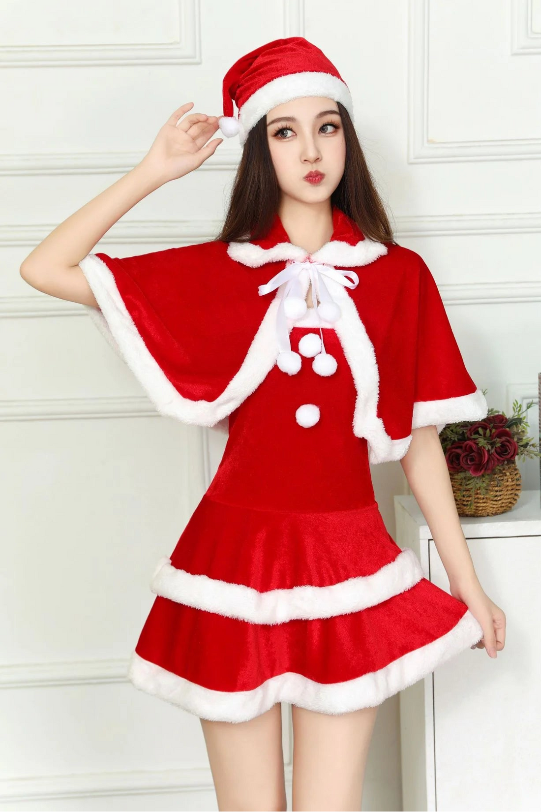 Costume Mère Noël à Cape Minimaliste