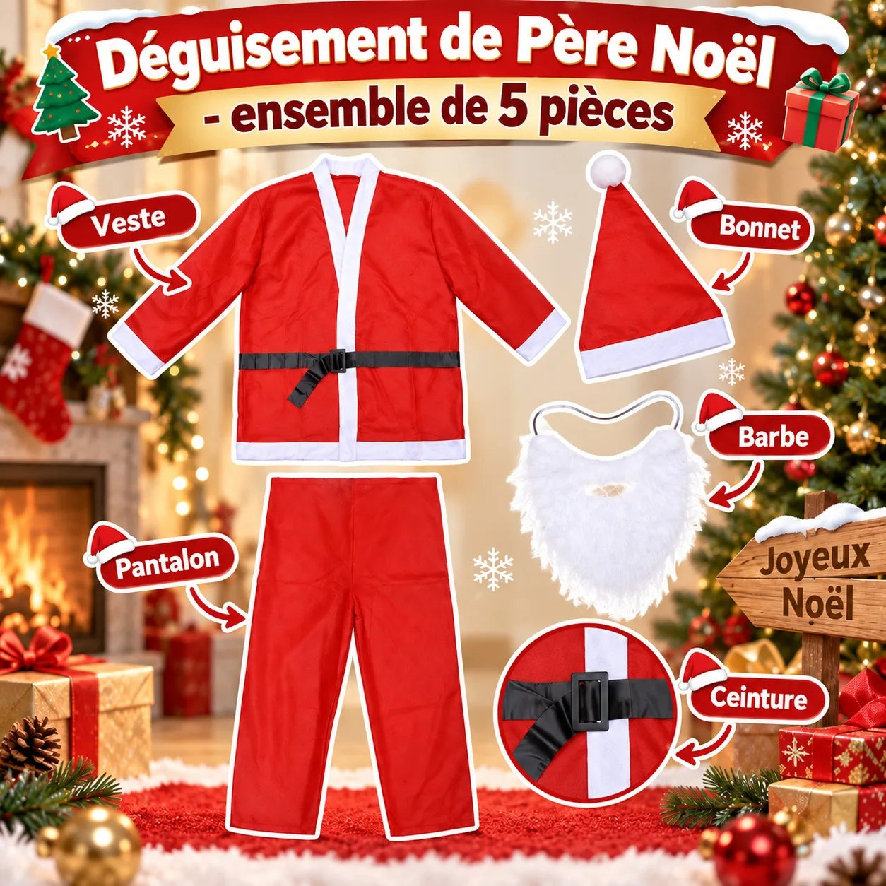 Costume Père Noël Confortable ensemble