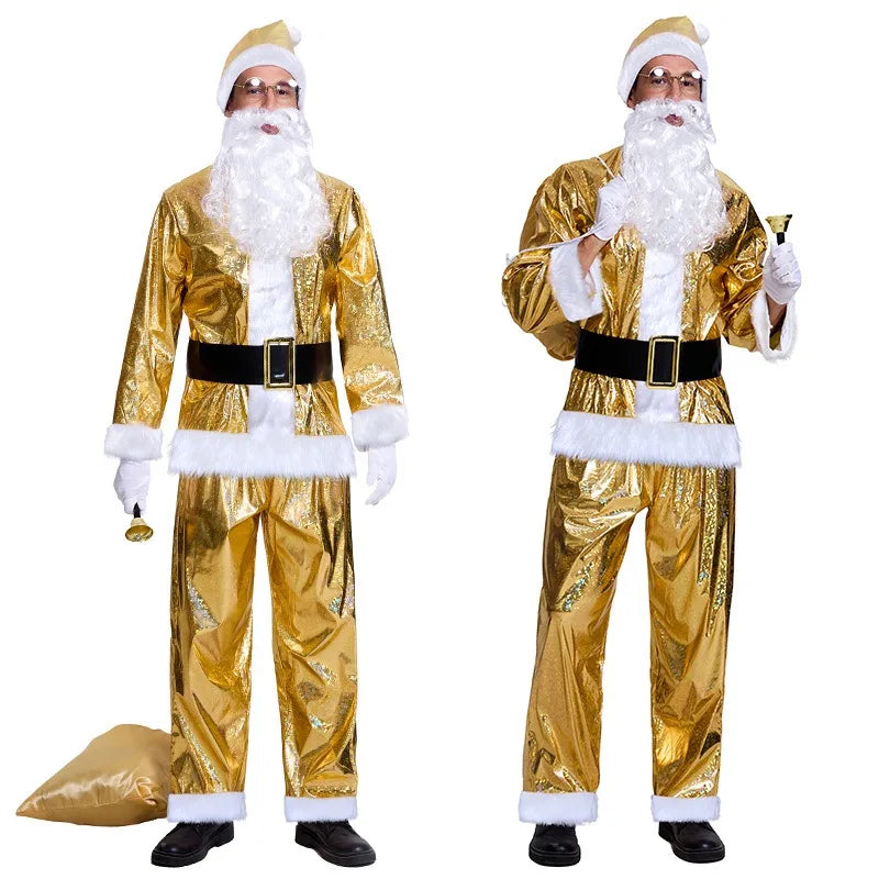 Costume Père Noël Doré festive