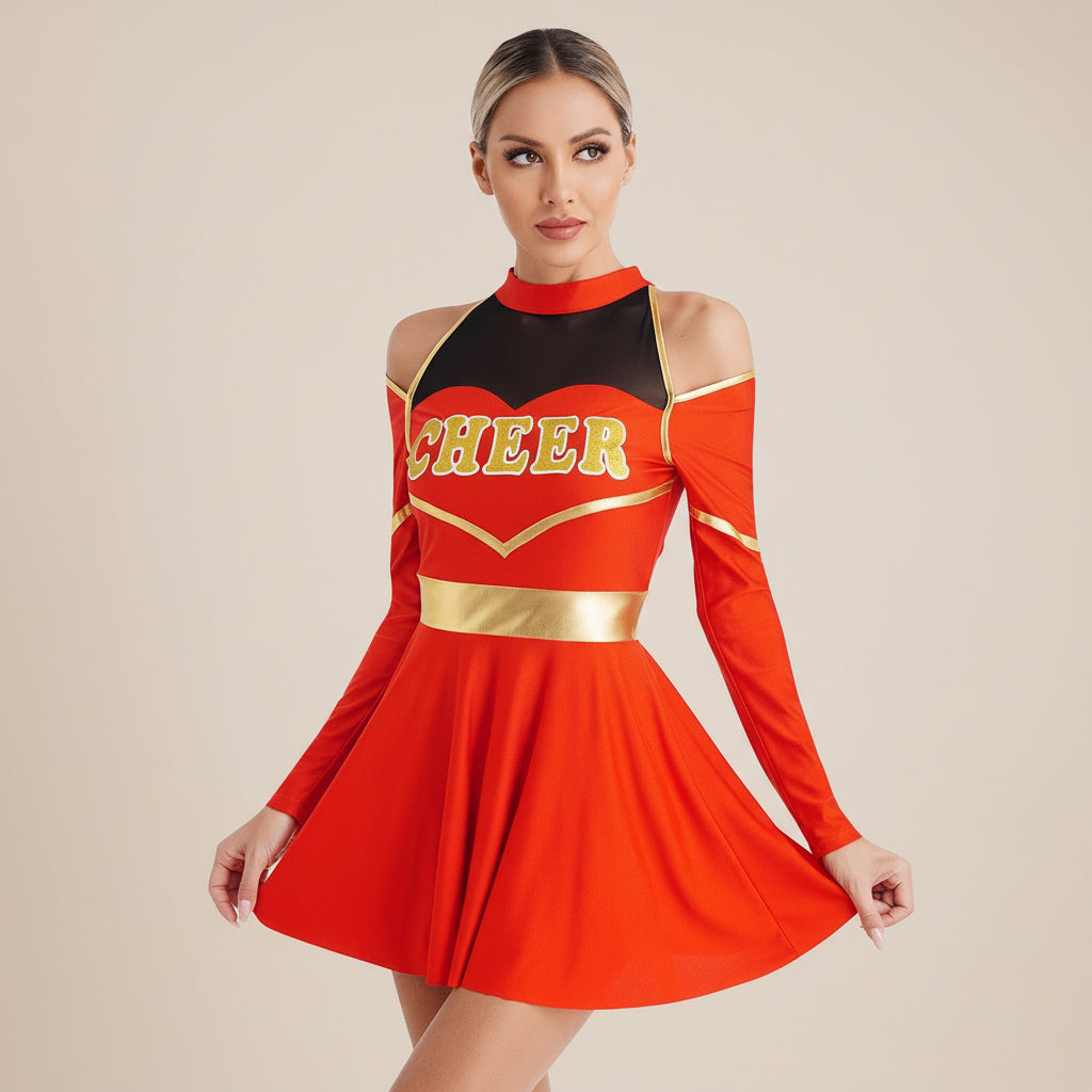 Costume Pompom Girl Rouge Femme