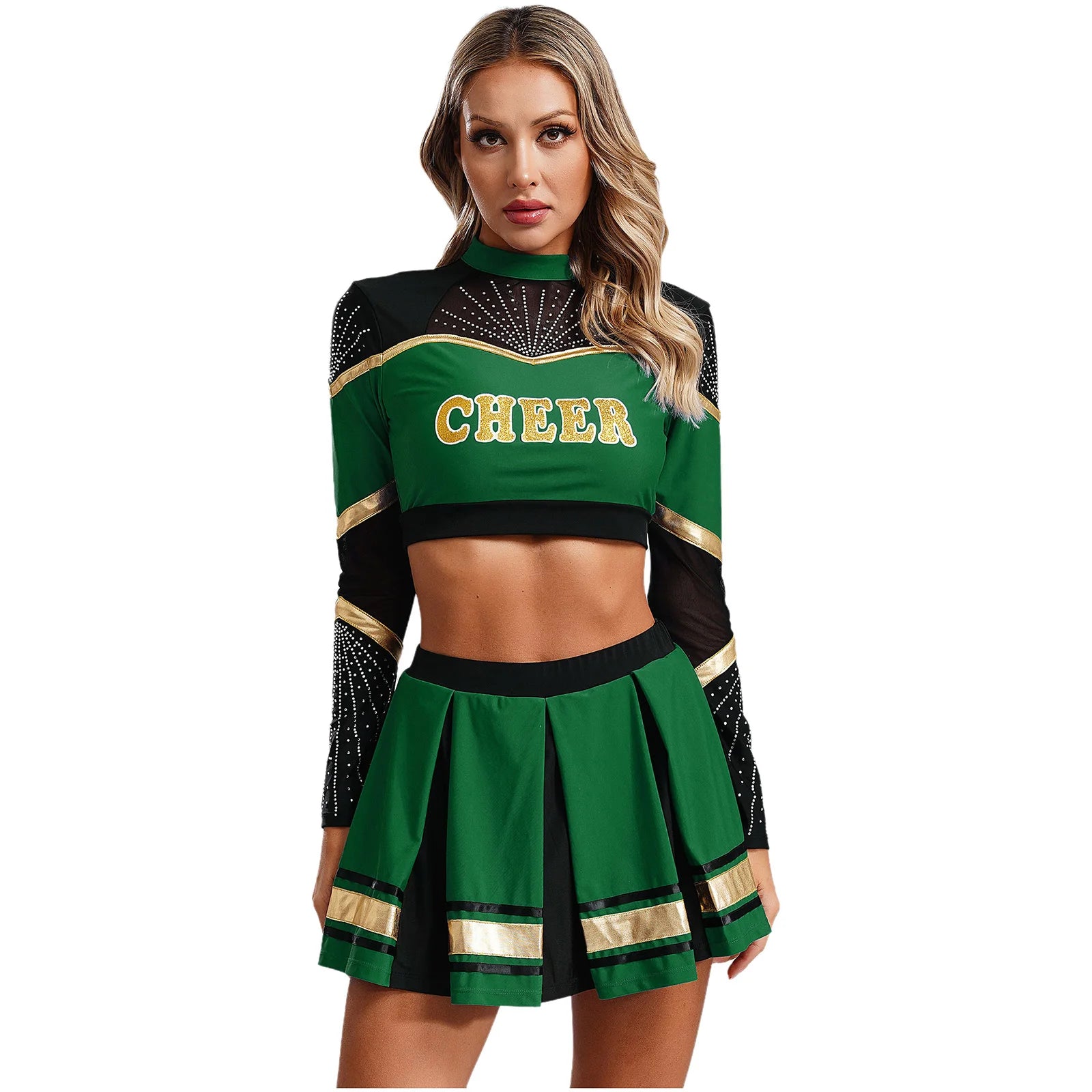 Costume Pompom Girl Sexy Vert