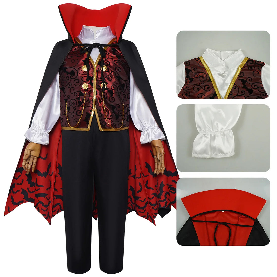Costume Vampire Enfant Raffiné Complet
