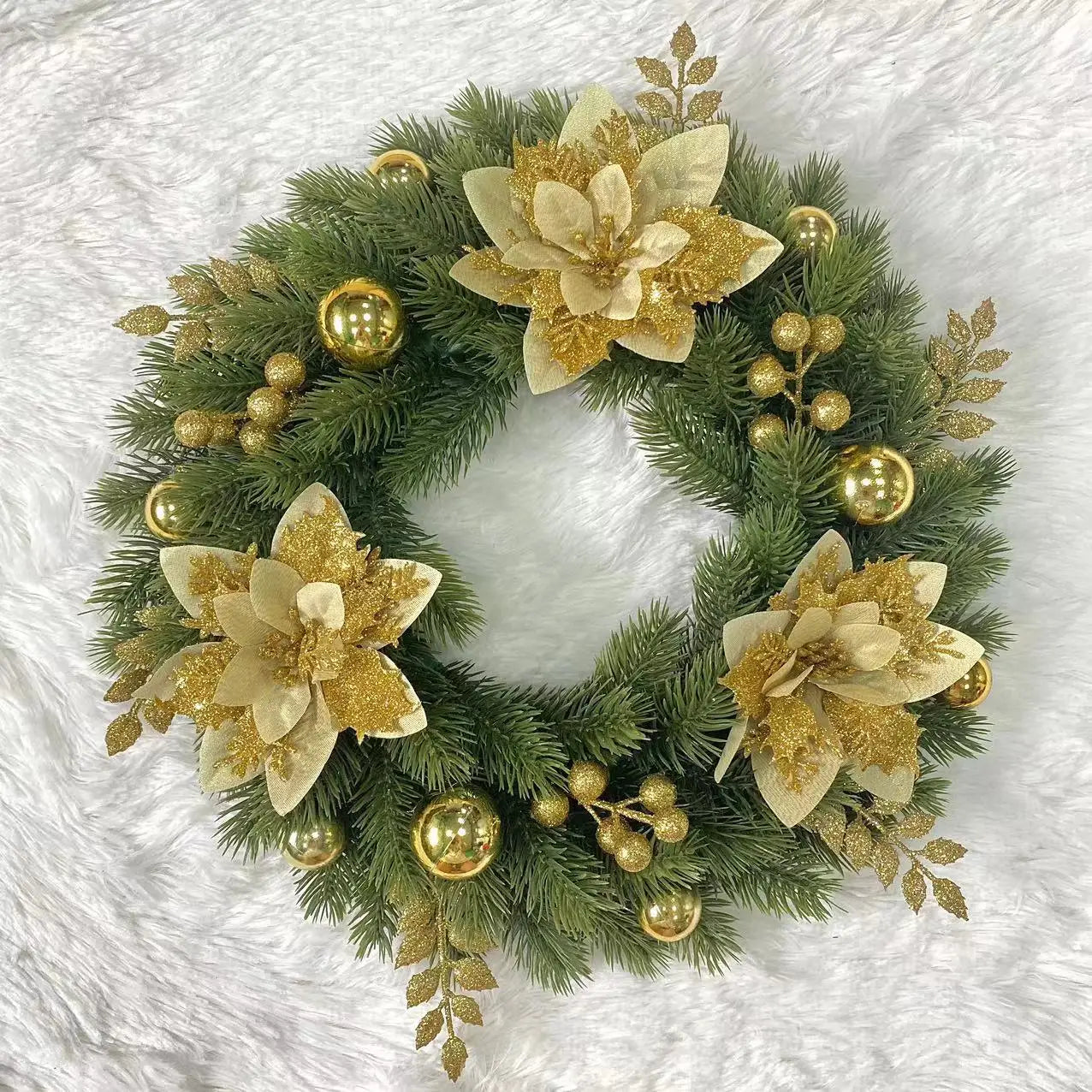 Couronne de Noël Dorée durable