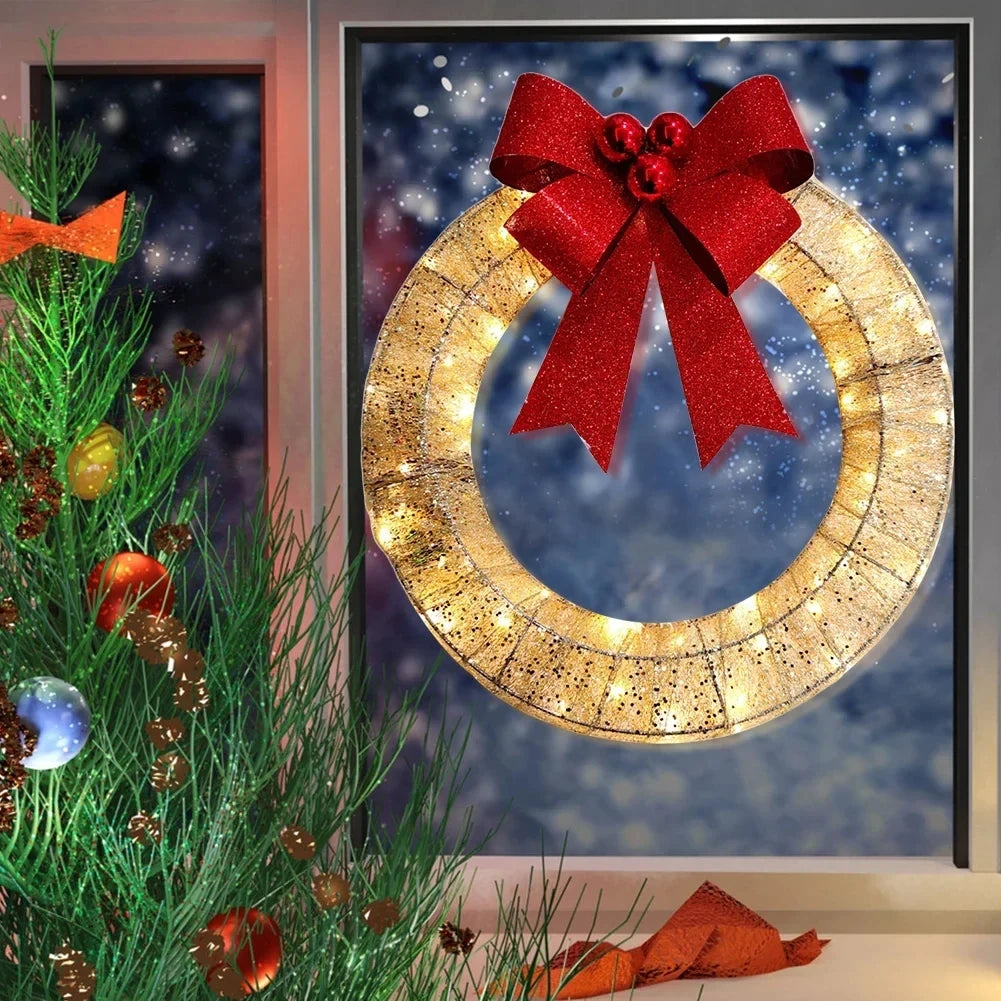Couronne de Noël Lumineuse Design Stylé