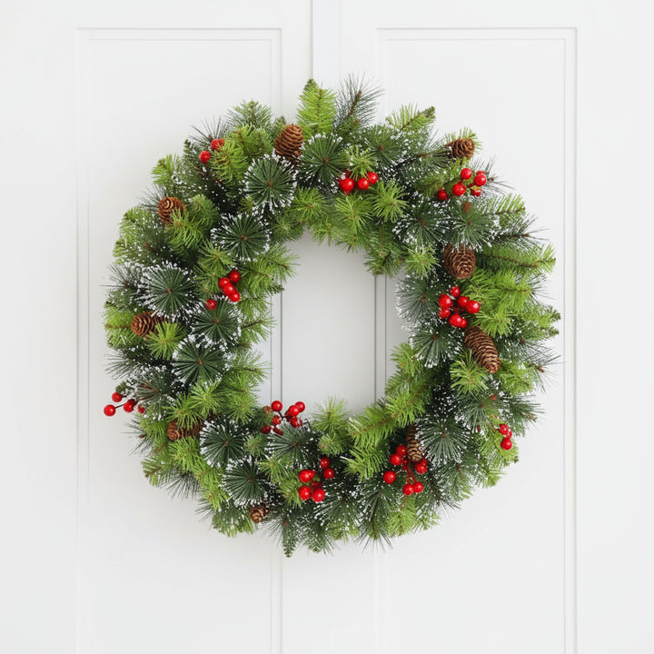 Couronne de Noël effet givré Design