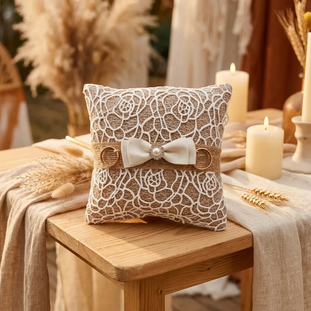Coussin Alliance Boho en Jute élégant