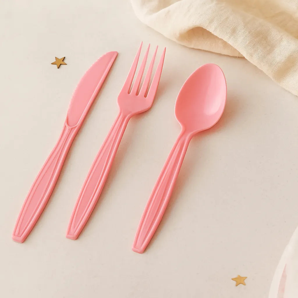 Couvert Jetable Rose1