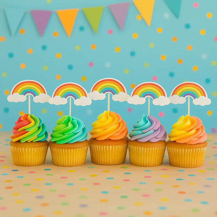 Cupcake Topper Arc-en-Ciel Multicolore