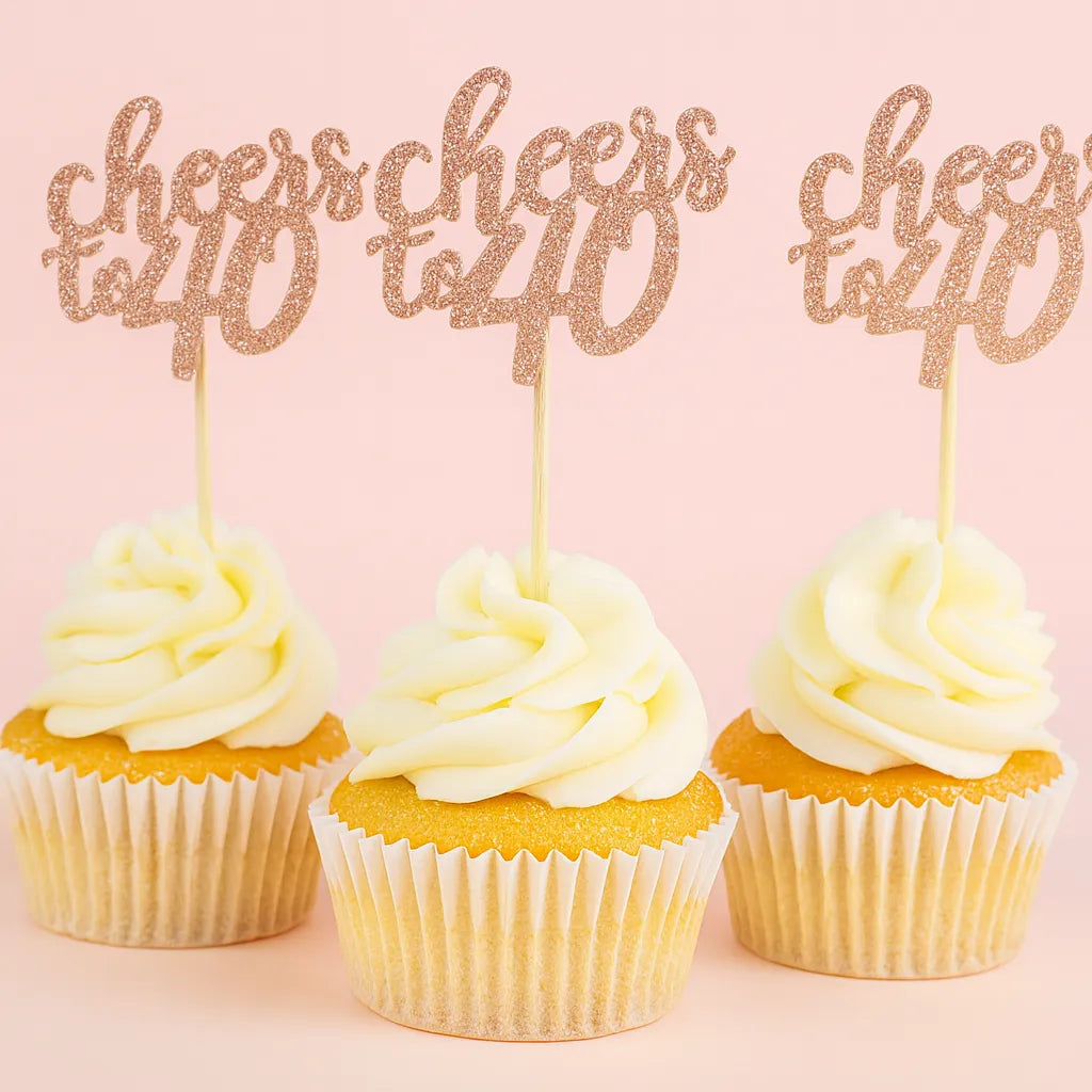 Cupcake Topper Cheers 40 Chic