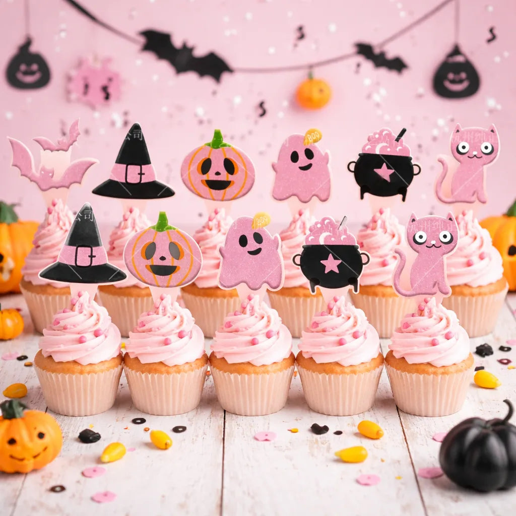 Cupcake Toppers Rose et Noir