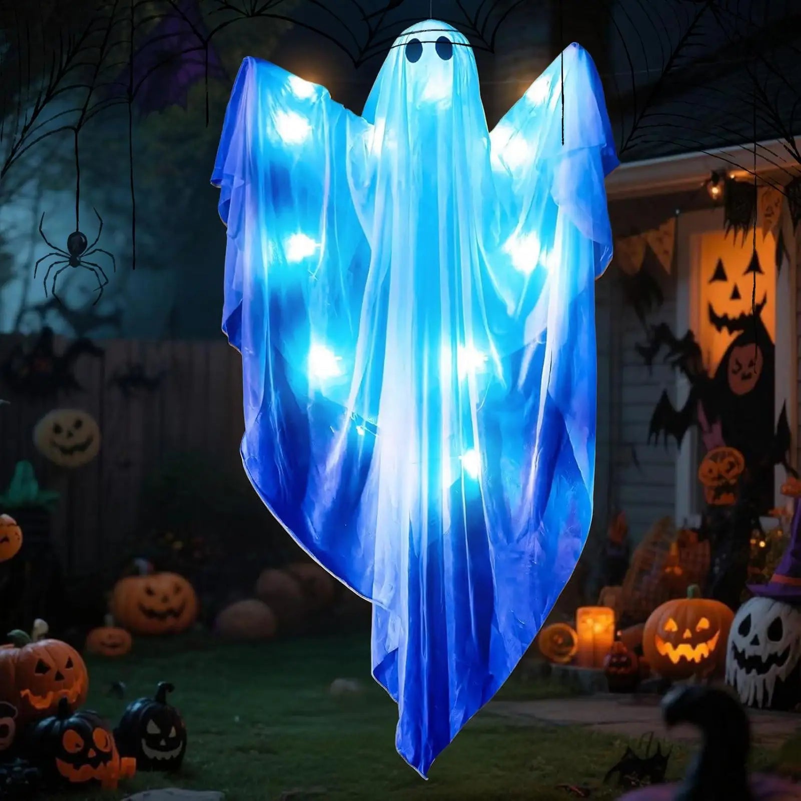 Déco Fantôme Halloween LED Bleu
