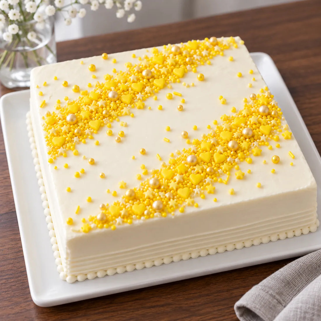 Déco Sucrée Gâteau Jaune Croquant