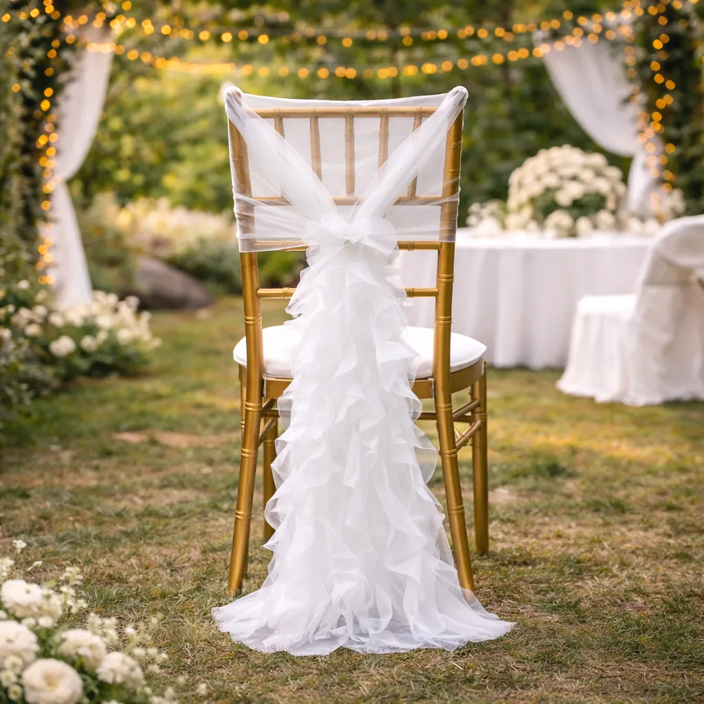 Déco de Chaise Romantique à Volants