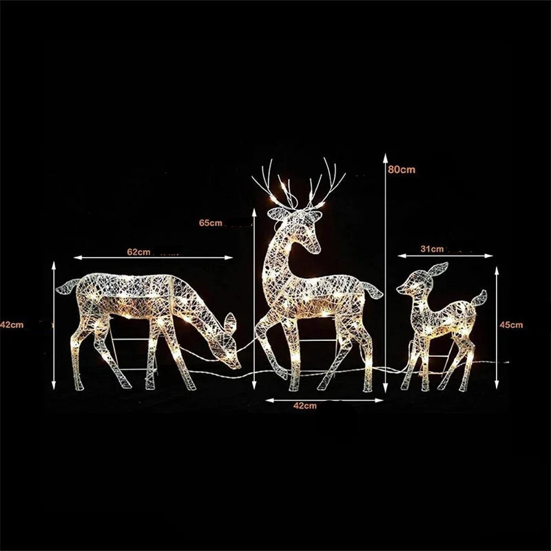 Déco Élans Lumineux en Fer noel