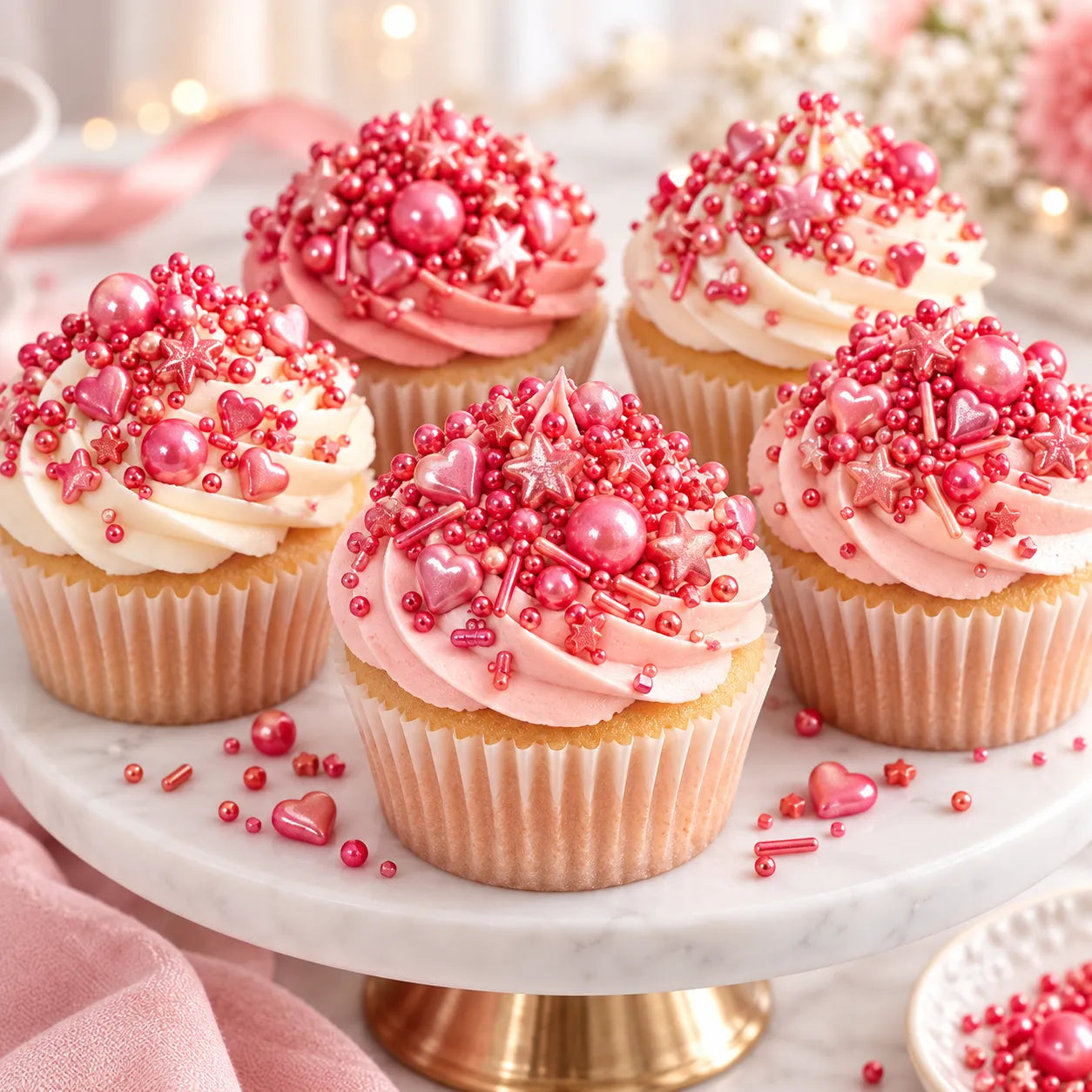 Décoration de Gâteau Rouge en Sucre moderne