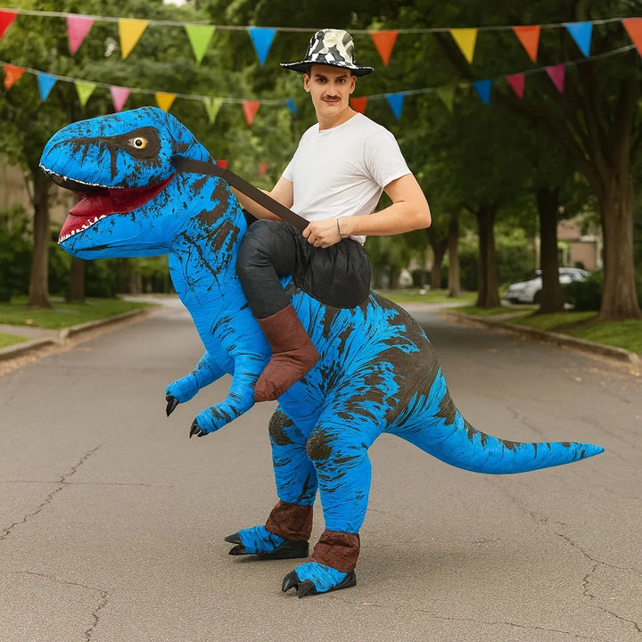 Déguisement Dinosaure Gonflable Bleu