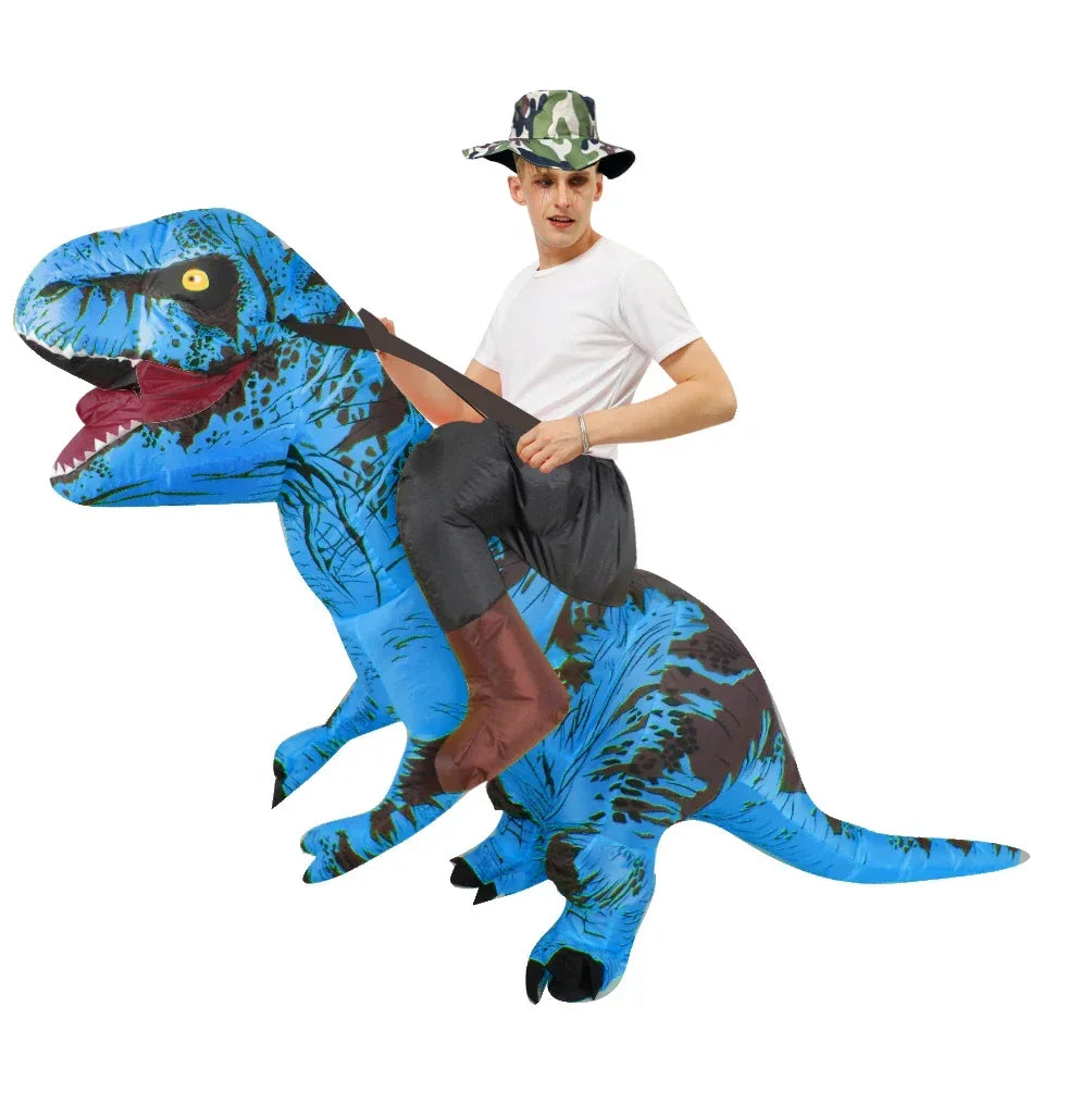 Déguisement Dinosaure Gonflable Bleu Unique