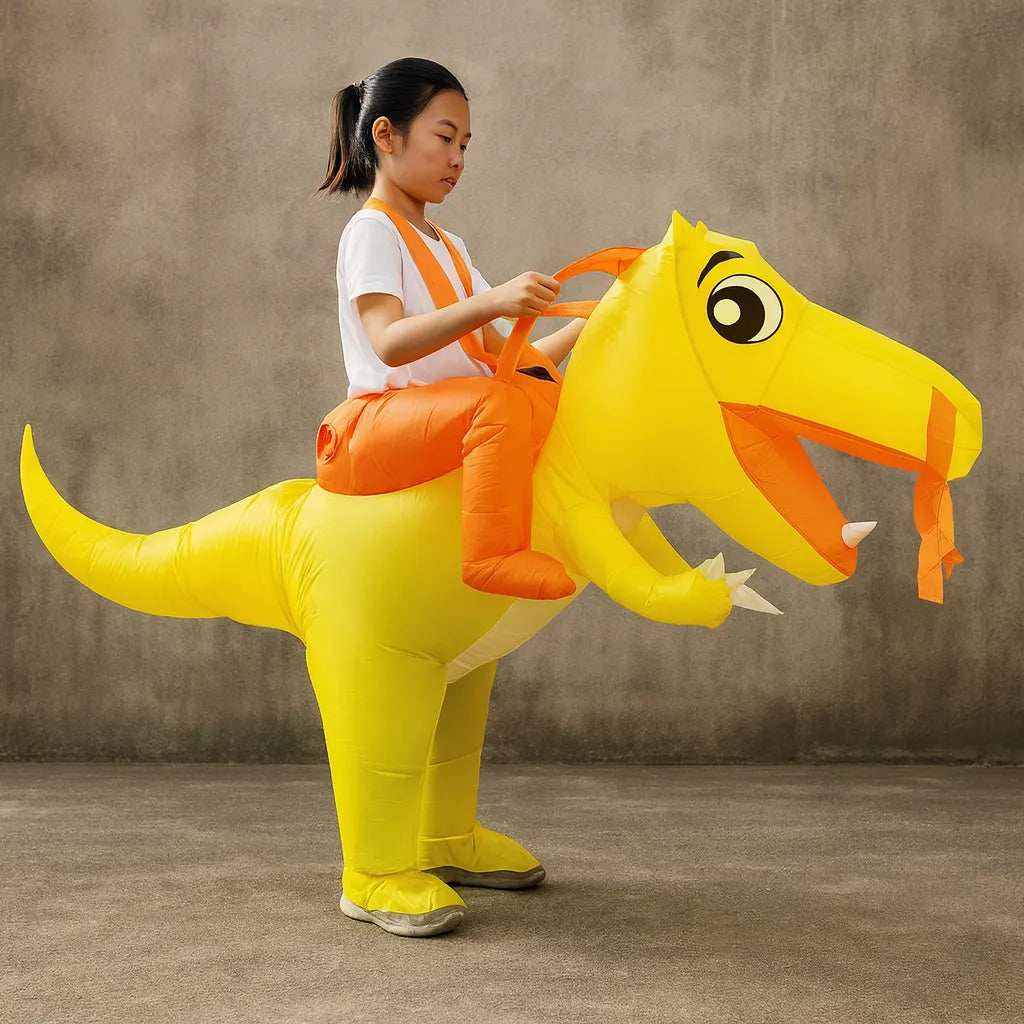 Déguisement Dinosaure Gonflable Enfant Jaune
