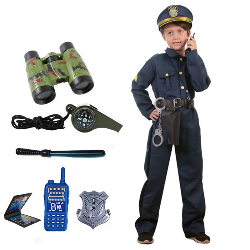 Déguisement Enfant Policier Bleu stylé