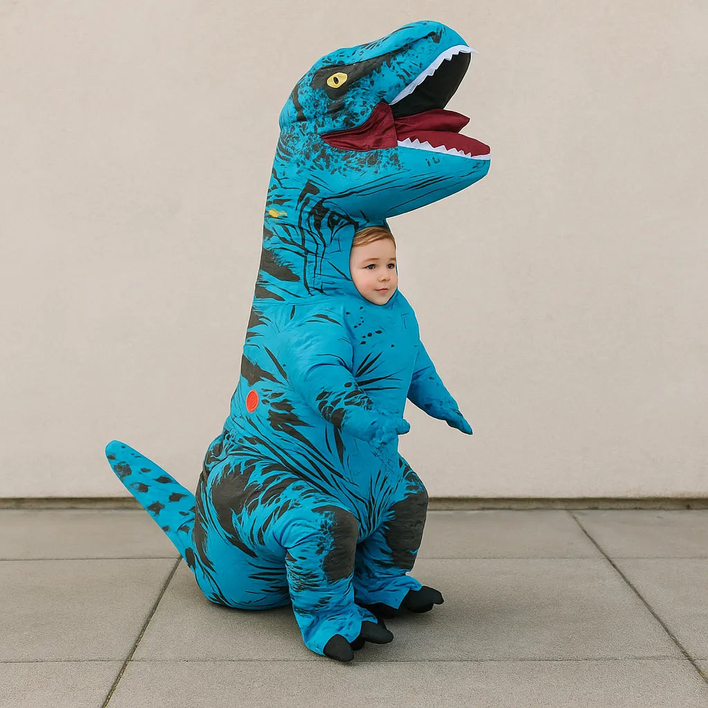 Déguisement Mascotte T-Rex Bleu