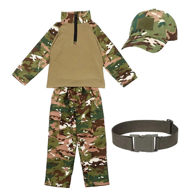 Déguisement Militaire avec Casquette Vert 