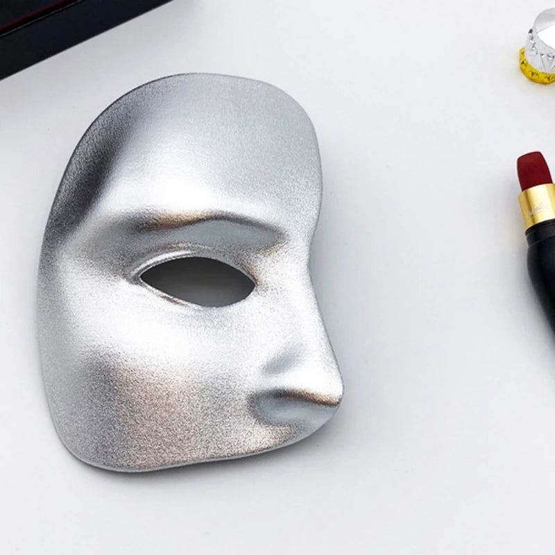 Demi-Masque Halloween Argenté Chic