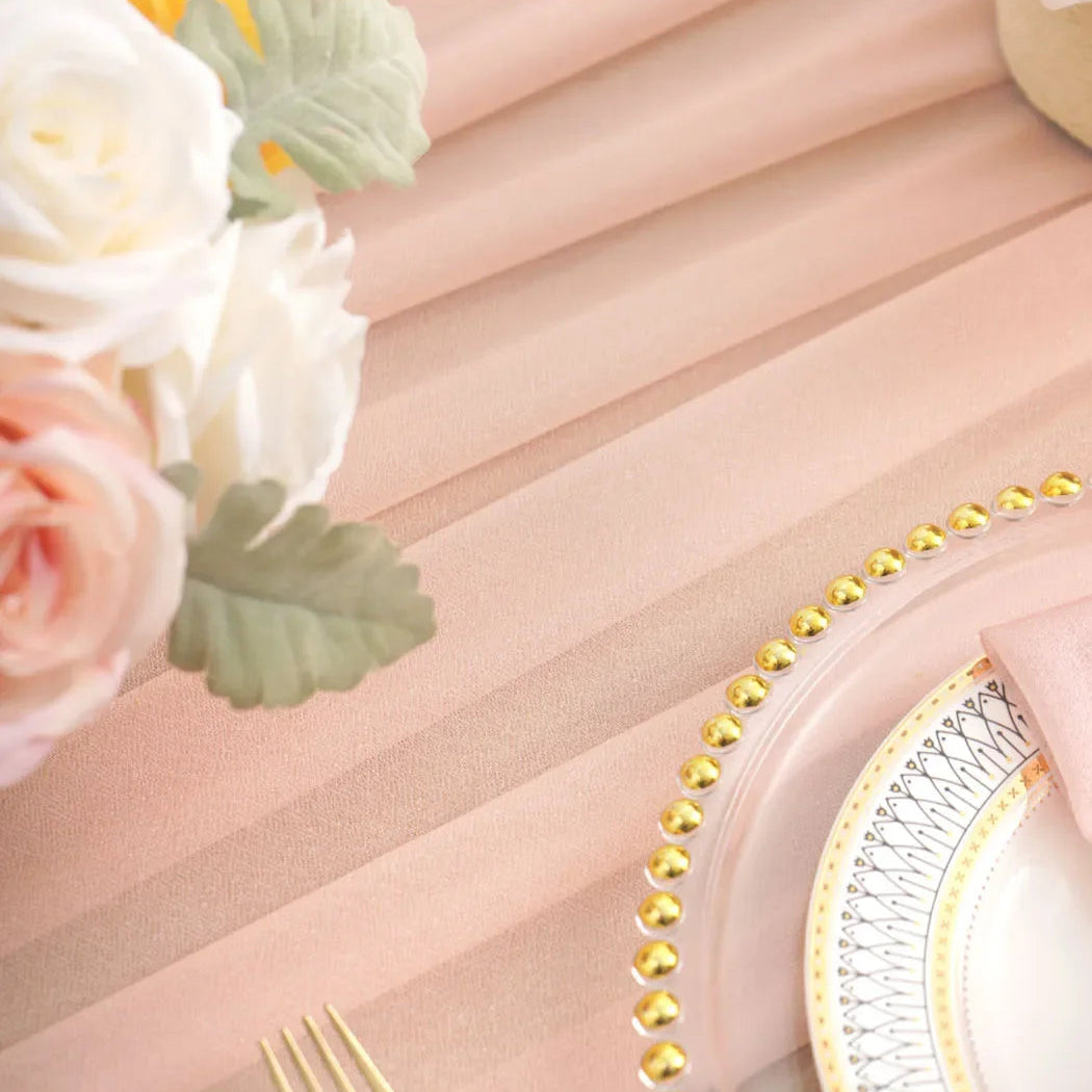 Drapé Arche Mariage Rose Pêche Chic