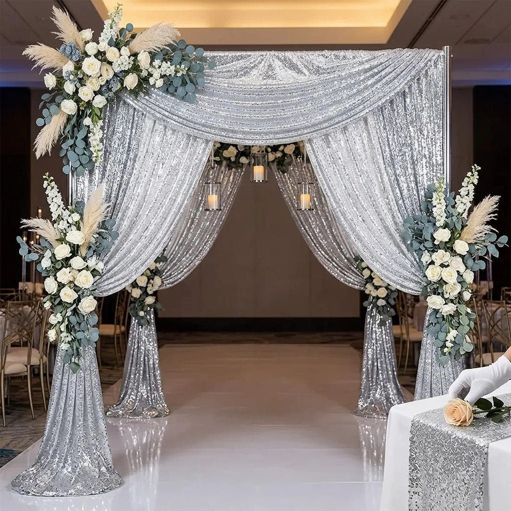 Drapé Argenté Arche Mariage Léger