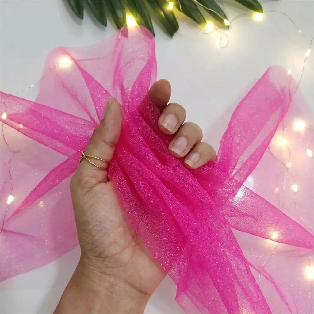 Drapé Léger Arche Mariage Rose en Organza Vaporeux
