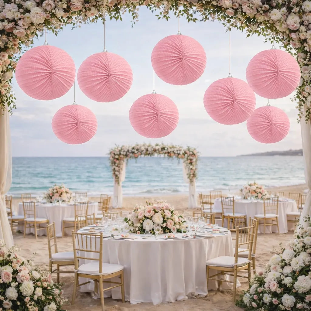 Ensemble de Lampions Mariage Roses chic