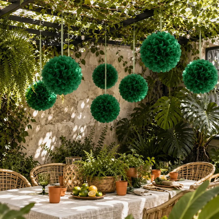 Ensemble de Pompons Papier Vert 