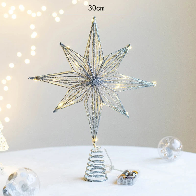Etoile de Noël Lumineuse pour Sapin chic