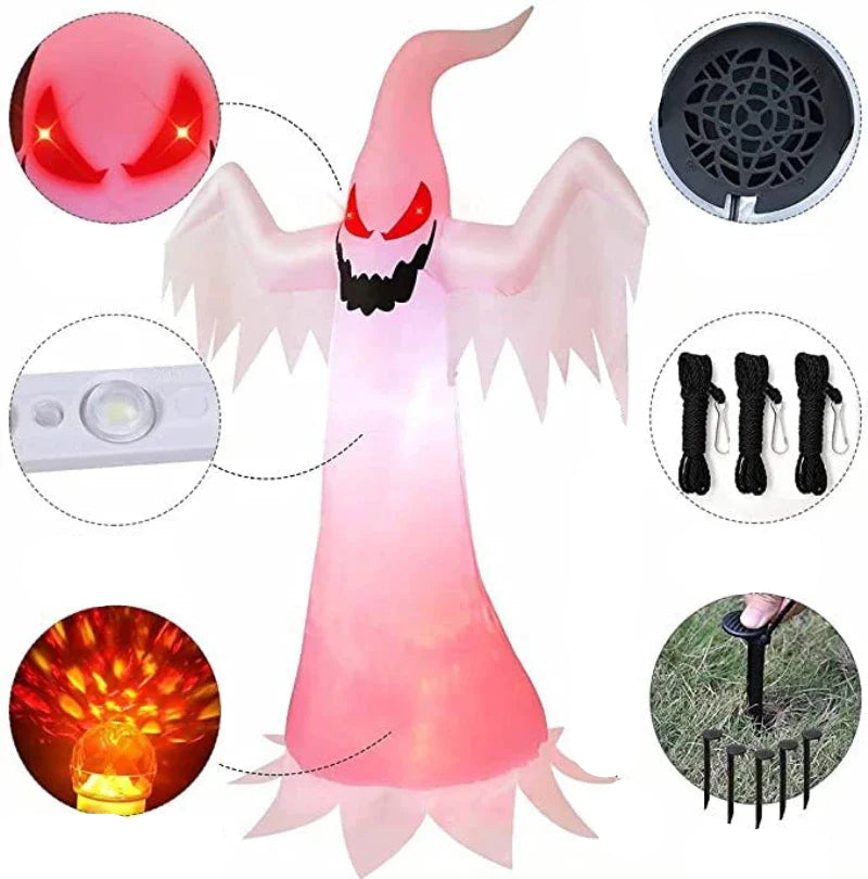 Fantôme Gonflable Lumineux Halloween Accessoire