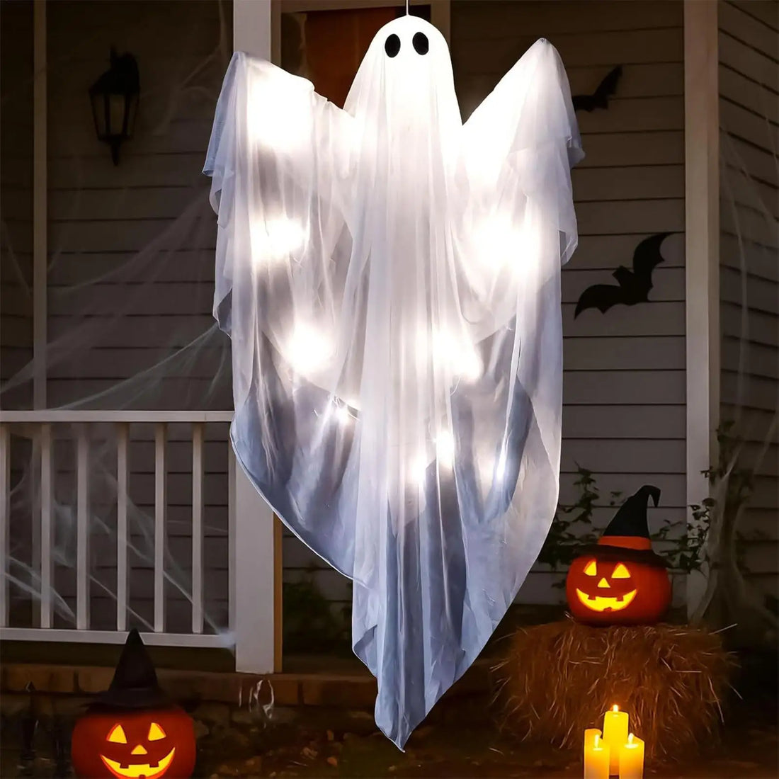 Fantôme Halloween Géant à Suspendre Lumineux