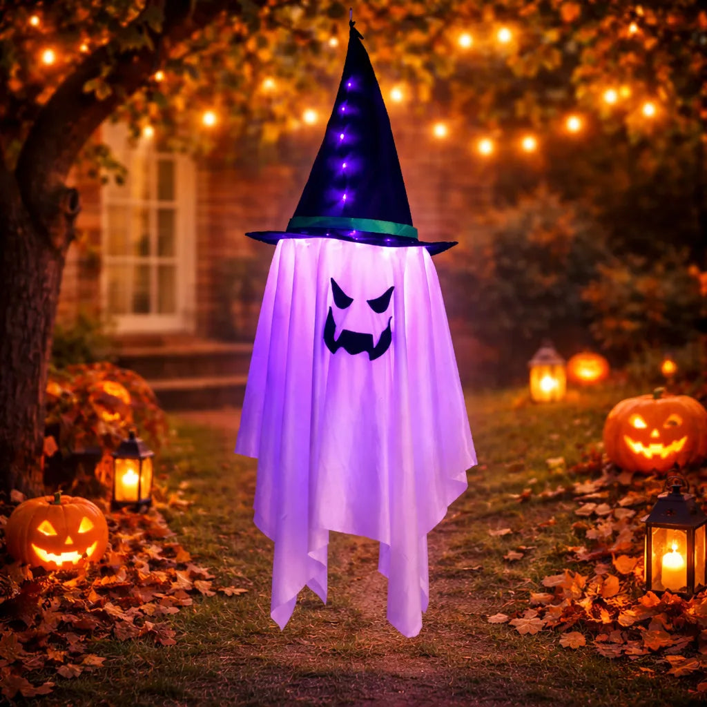 Fantôme Halloween à Suspendre Lumineux