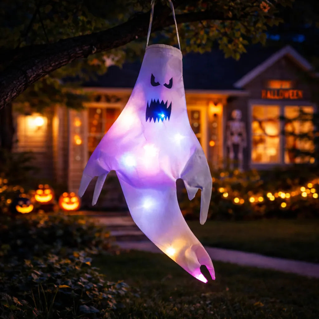 Fantôme Suspendu en Tissu Lumineux
