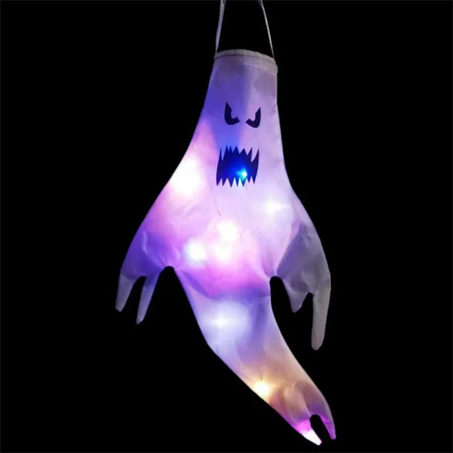 Fantôme Suspendu en Tissu Lumineux Effrayant