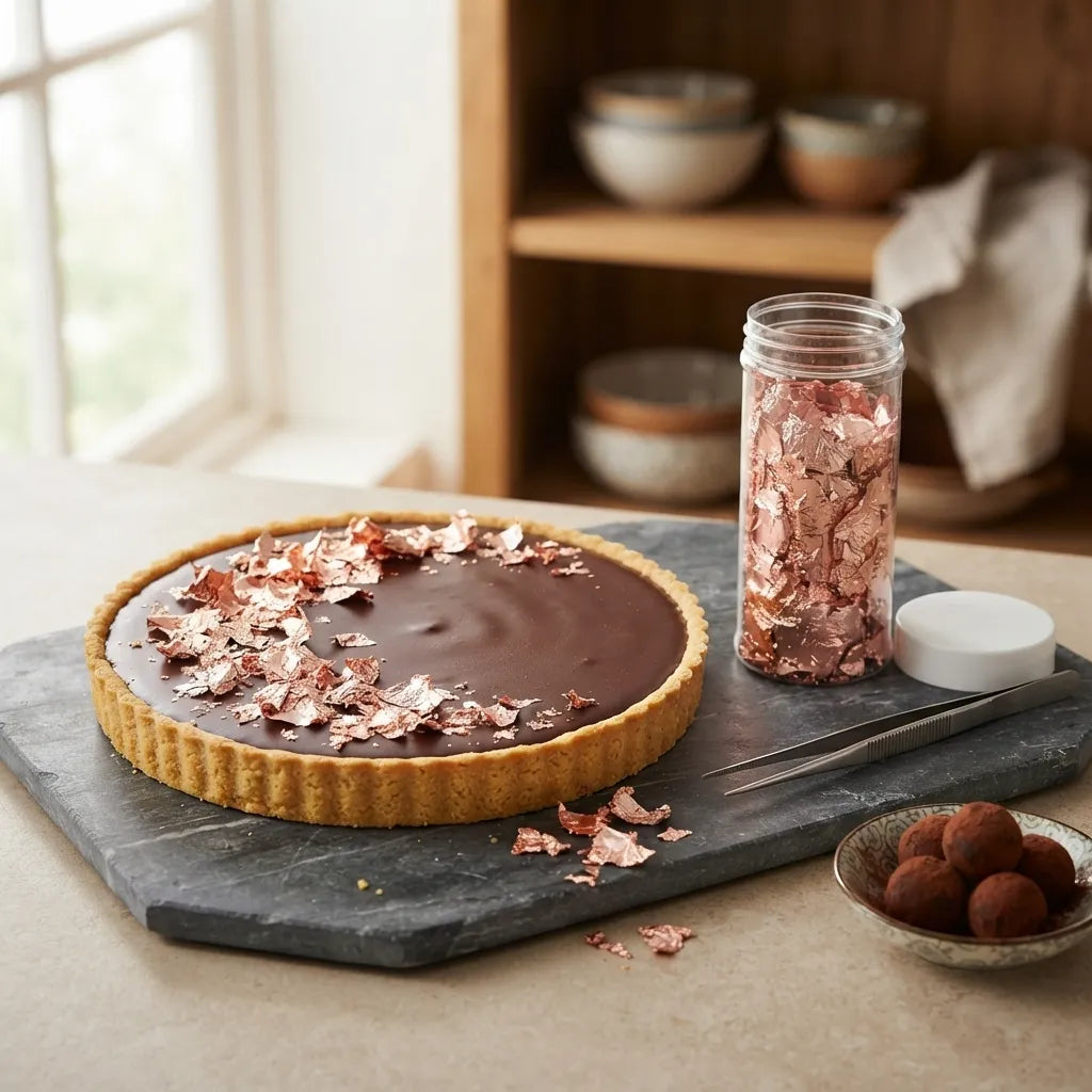 Feuilles d’or Rose Gold Pour Gâteau Design