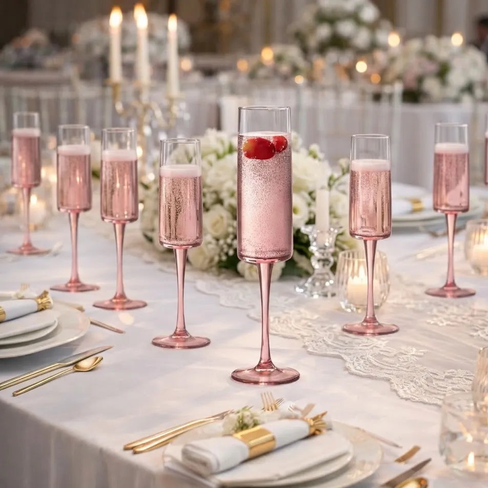 Flûte à Champagne Mariage Rose Incassable