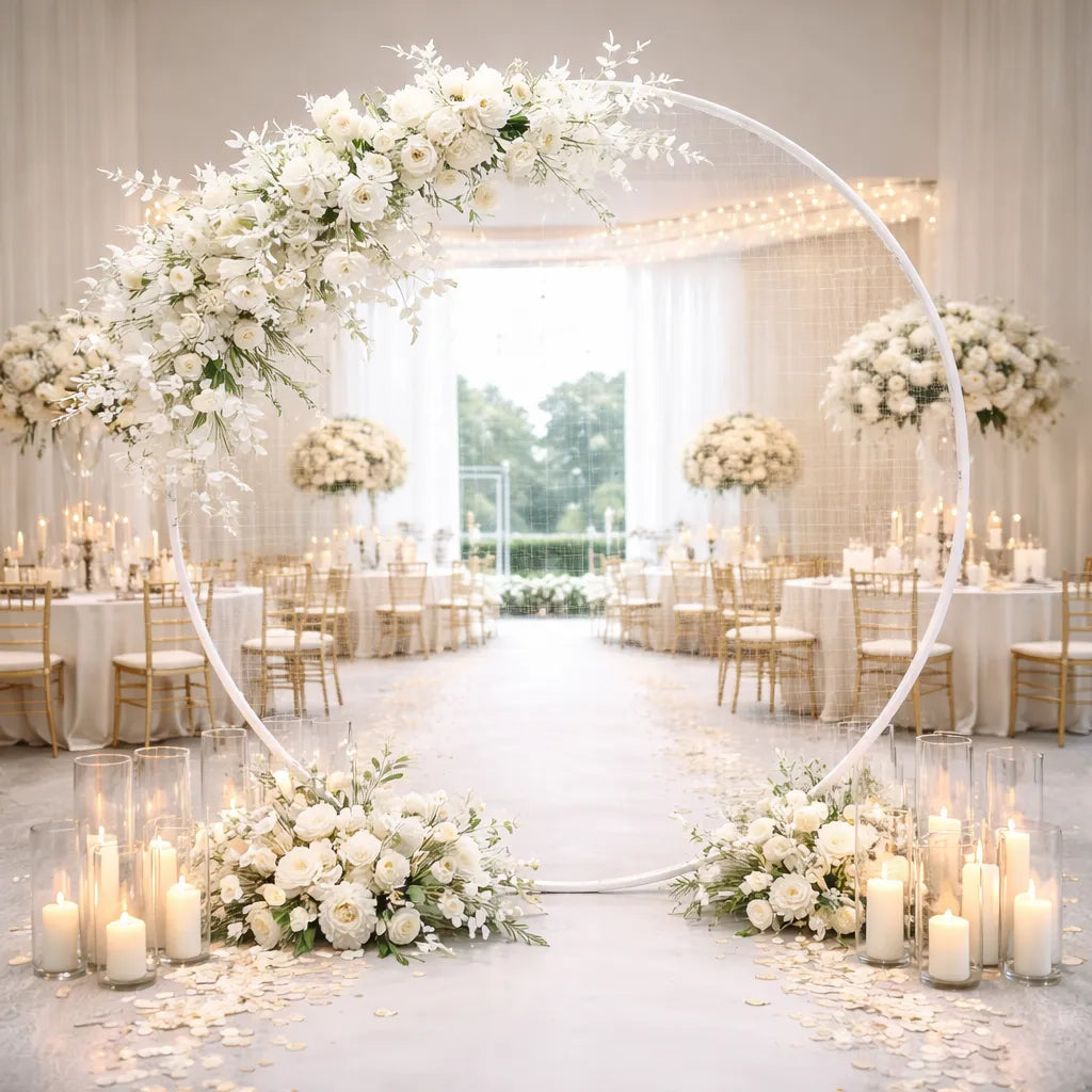Fleurs Blanches Arche Mariage Epuré