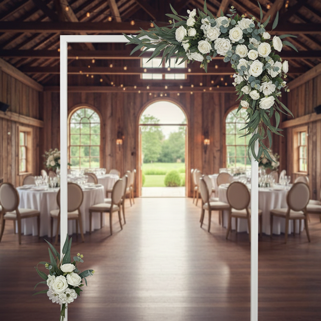 Fleurs Blanches à Feuilles Arche Mariage