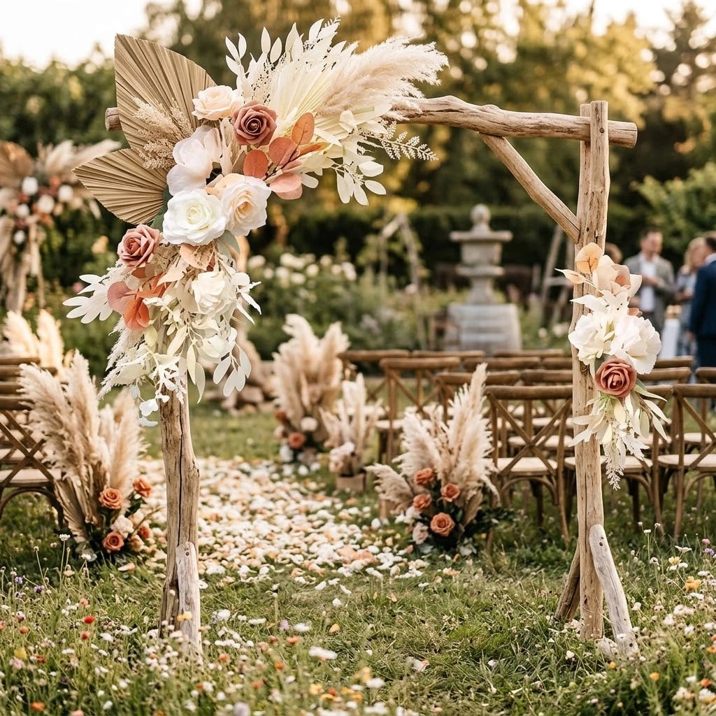 Fleurs Bohèmes pour Arc Mariage moderne
