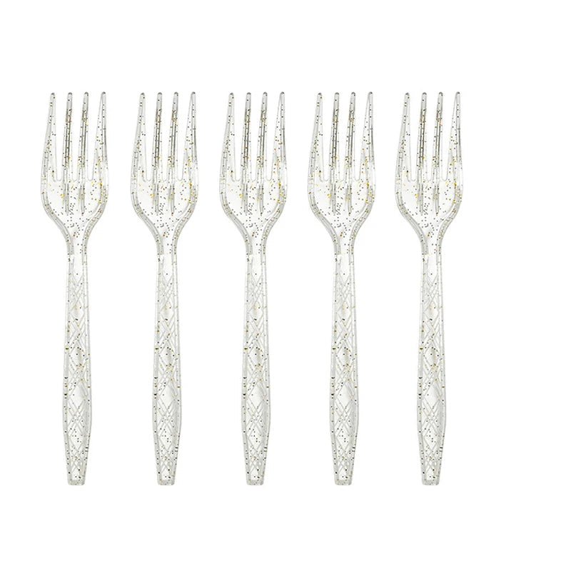 Fourchettes Jetables Pailletées