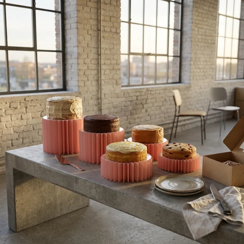 Support à Gâteau en Carton Rose