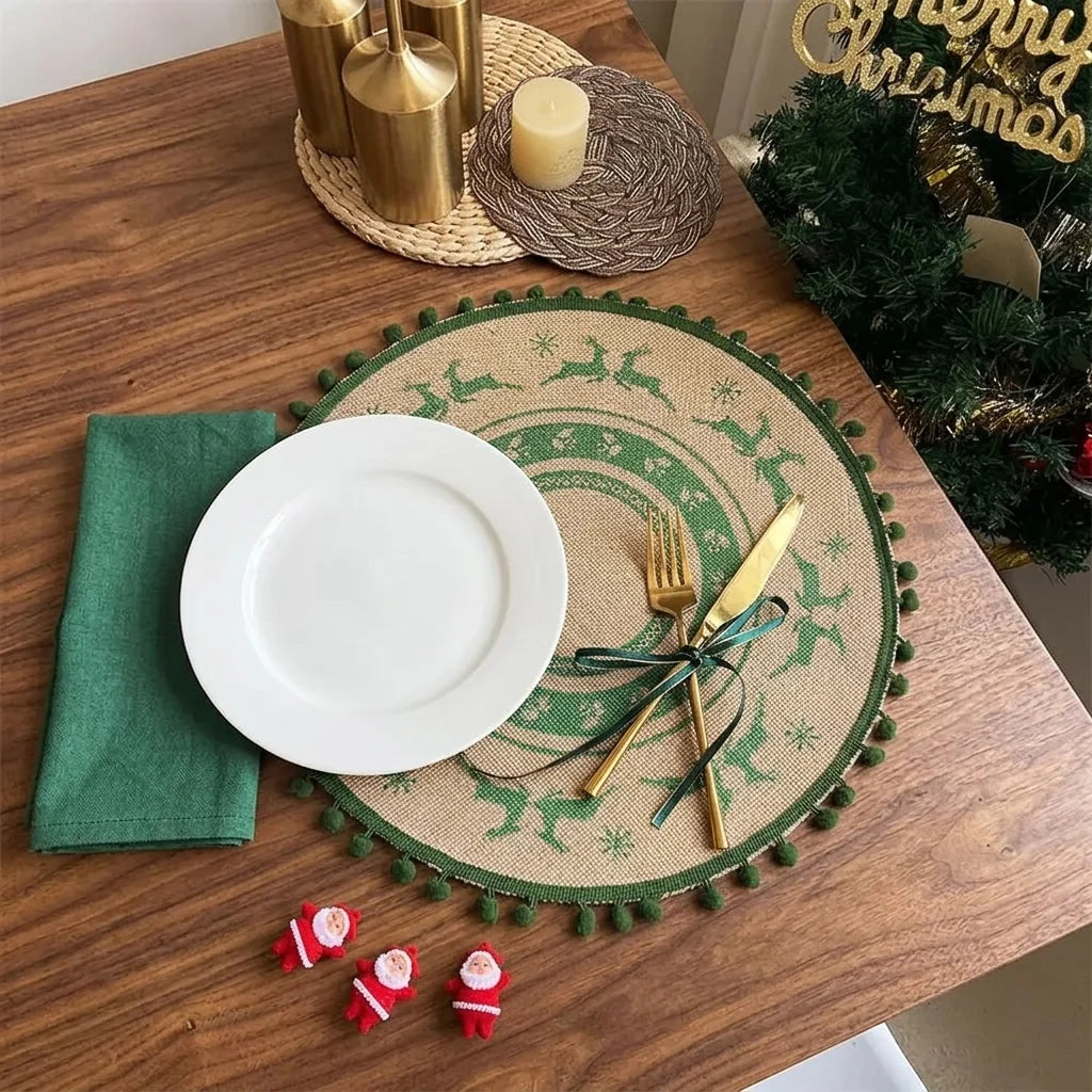 Set de Table Rond en Jute Minimaliste