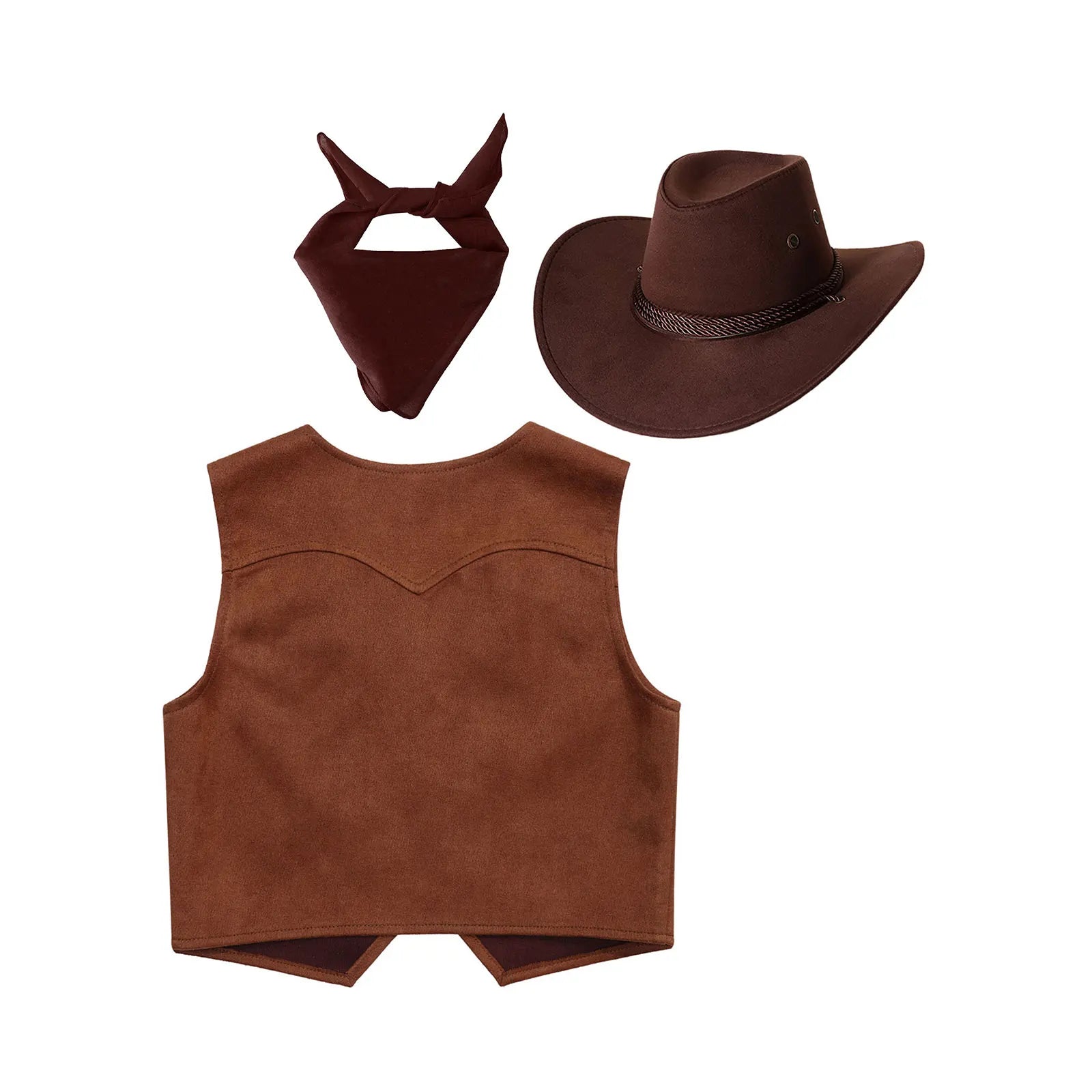 Gilet Cowboy avec Accessoires Marron Enfant Dos