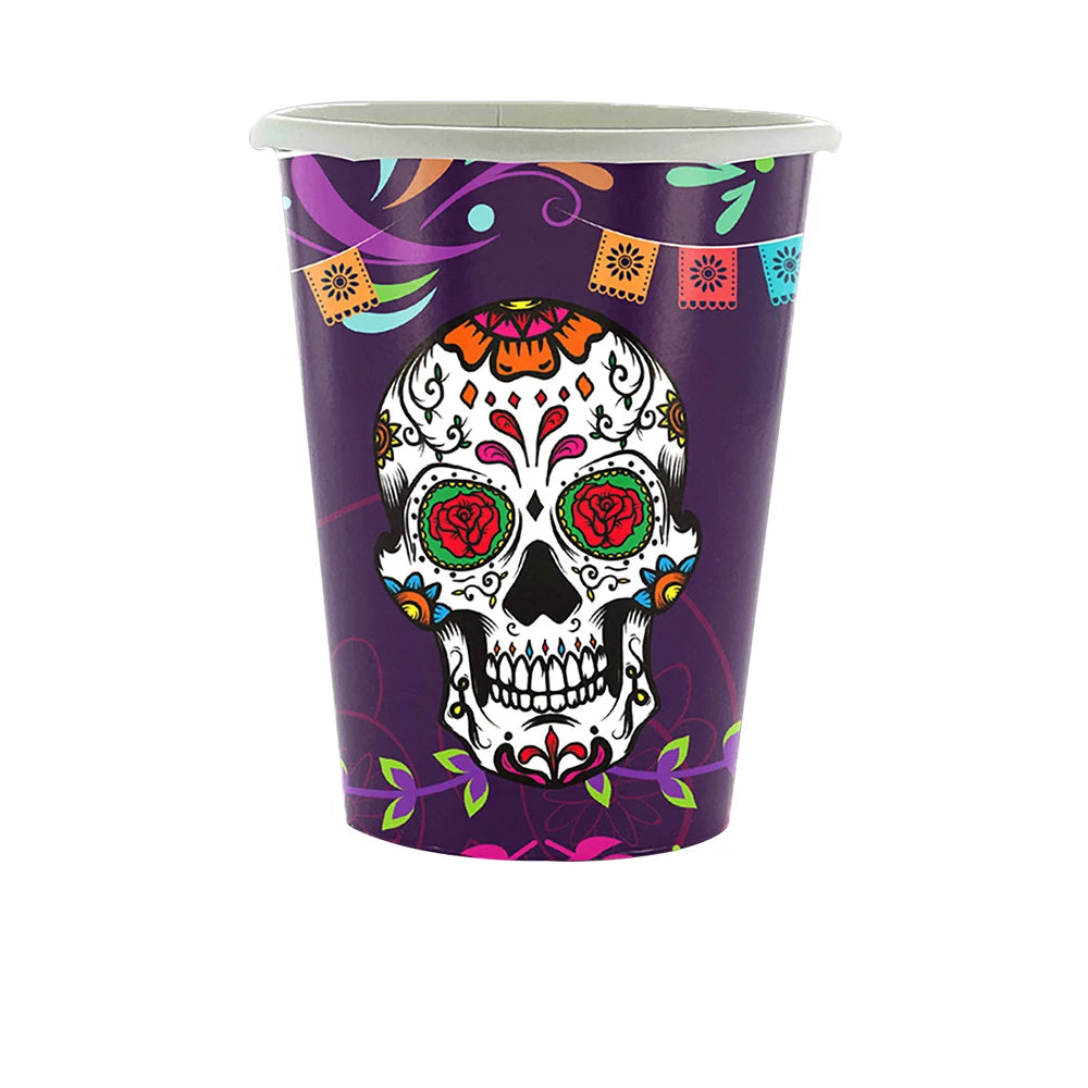 Gobelet Crâne Fleuri Halloween Design