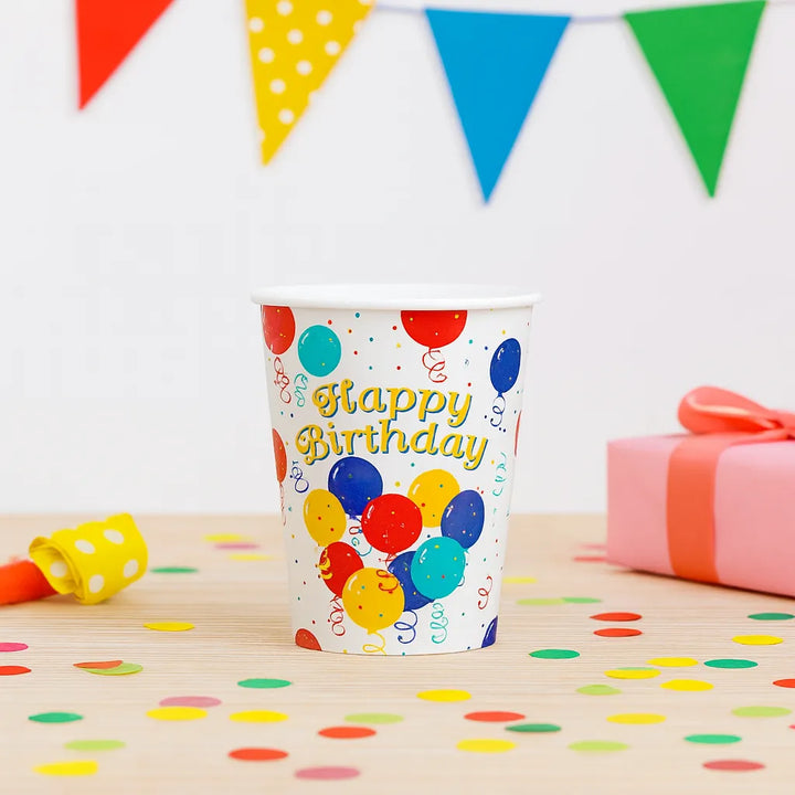 Gobelet Jetable Happy Birthday Ballons